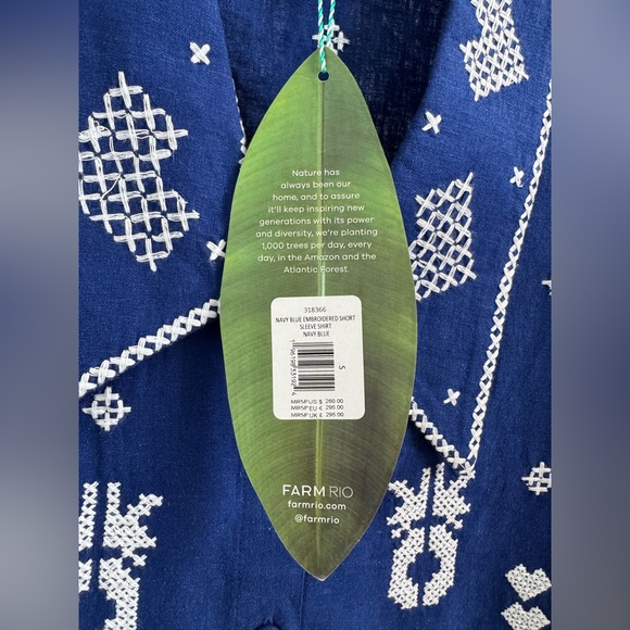 FARM Rio Blue Sailor Collar Embellished Blouse - Picture 3 of 3